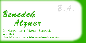 benedek alzner business card